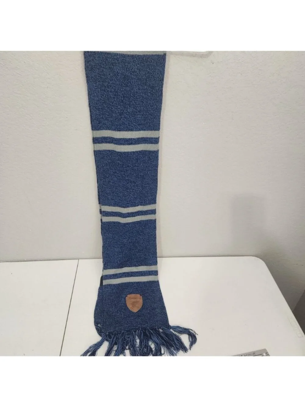 Harry Potter Ravenclaw Knit Scarf With Tassels - Blue & Grey Striped